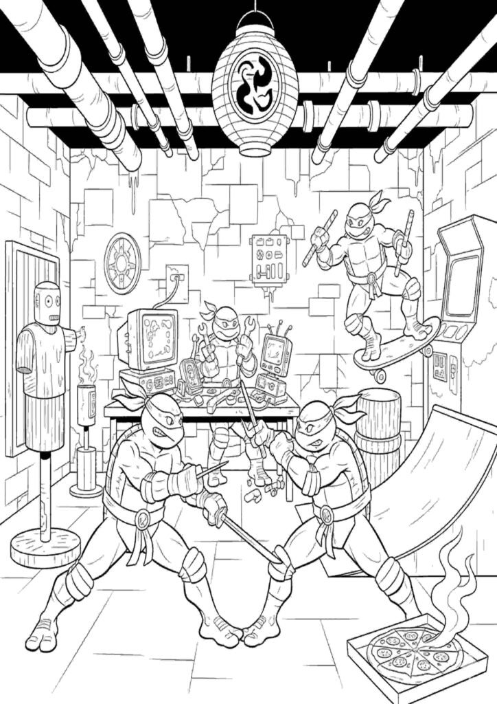 free ninja turtles coloring pages for kids