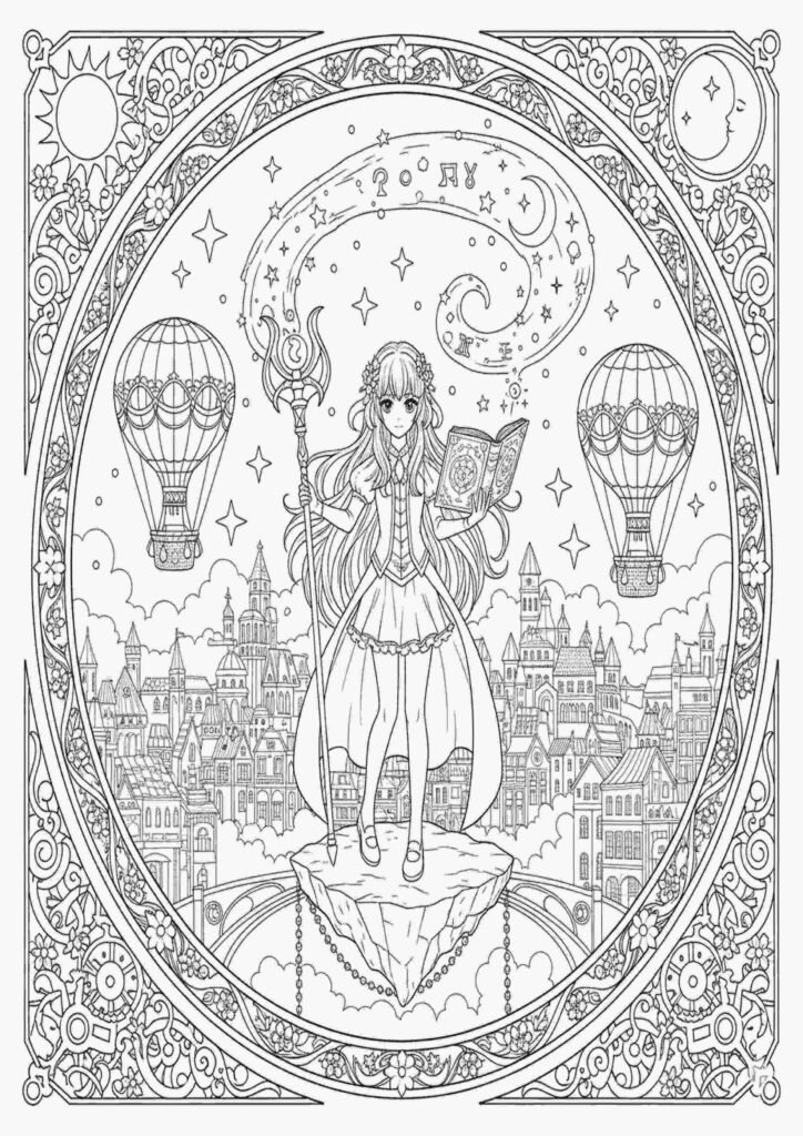free printable anime girl coloring pages