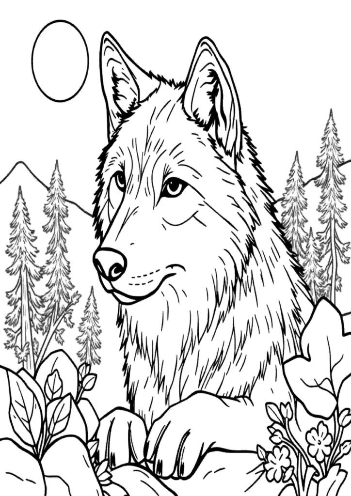 free wolf coloring pages