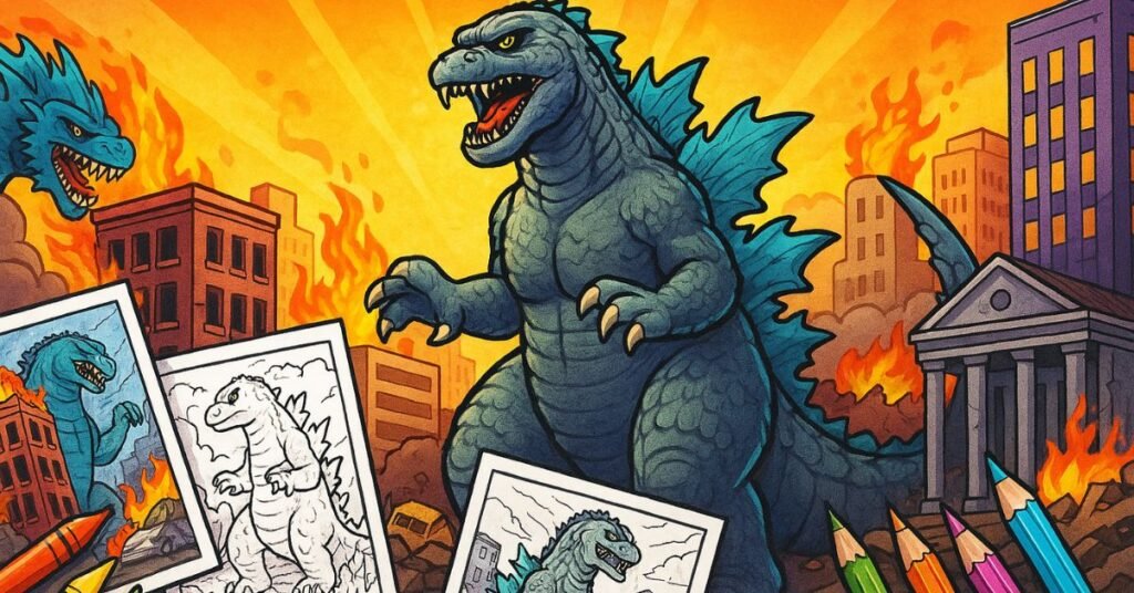 godzilla coloring pages