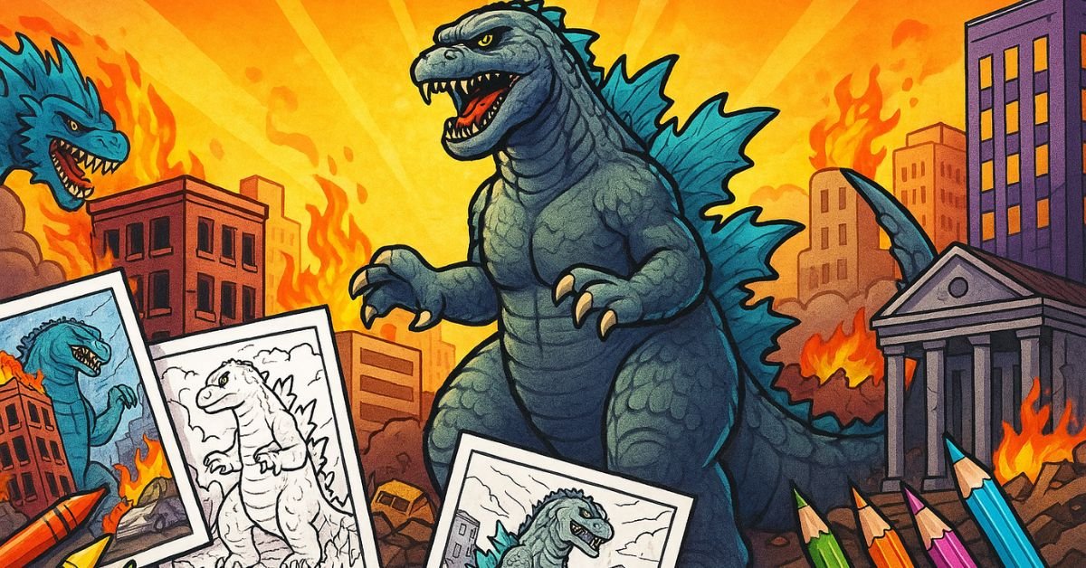 Colorful Godzilla 20 Godzilla Coloring Pages Fun Printable Monster Art