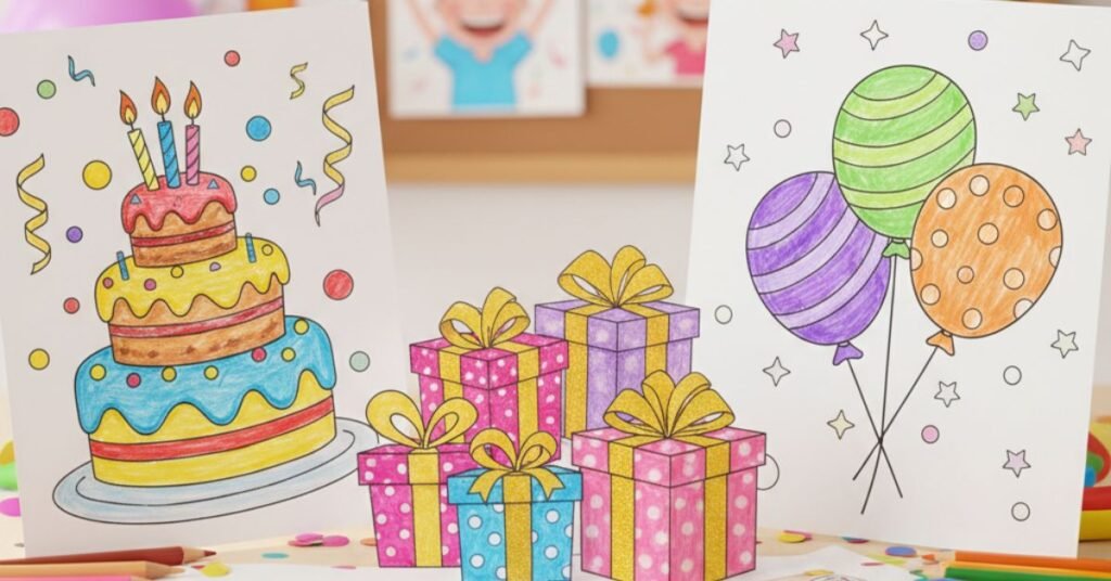 happy birthday coloring pages