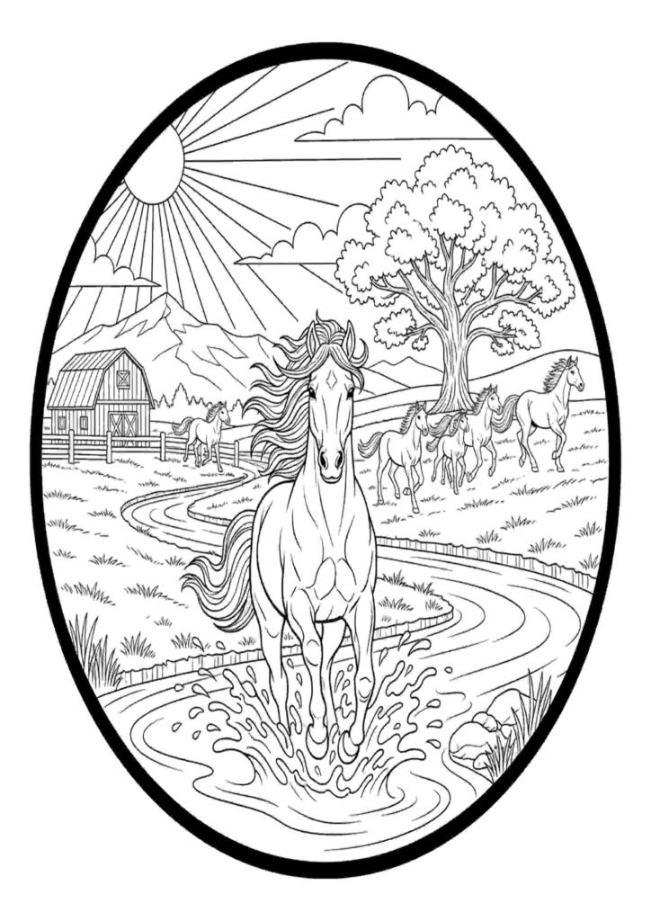horse coloring pages for kids