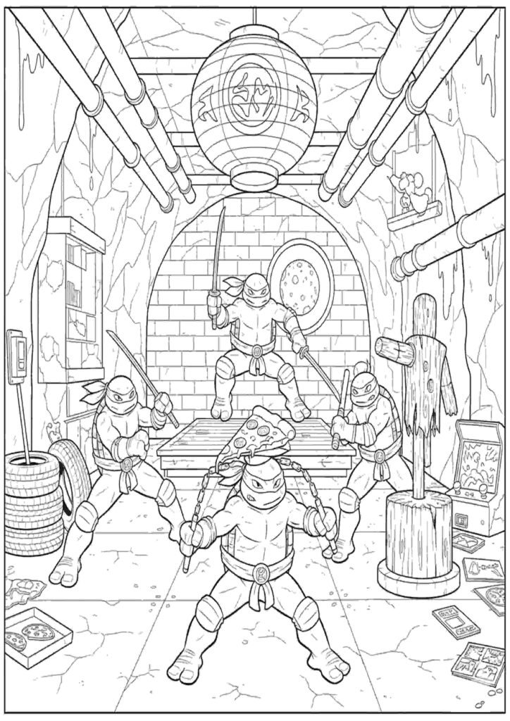 kids ninja turtles coloring pages
