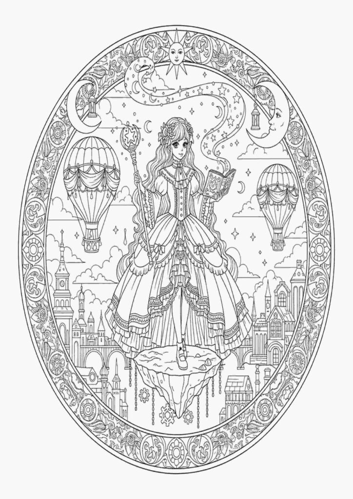 kuromi anime girl coloring pages