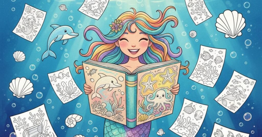 mermaid coloring pages