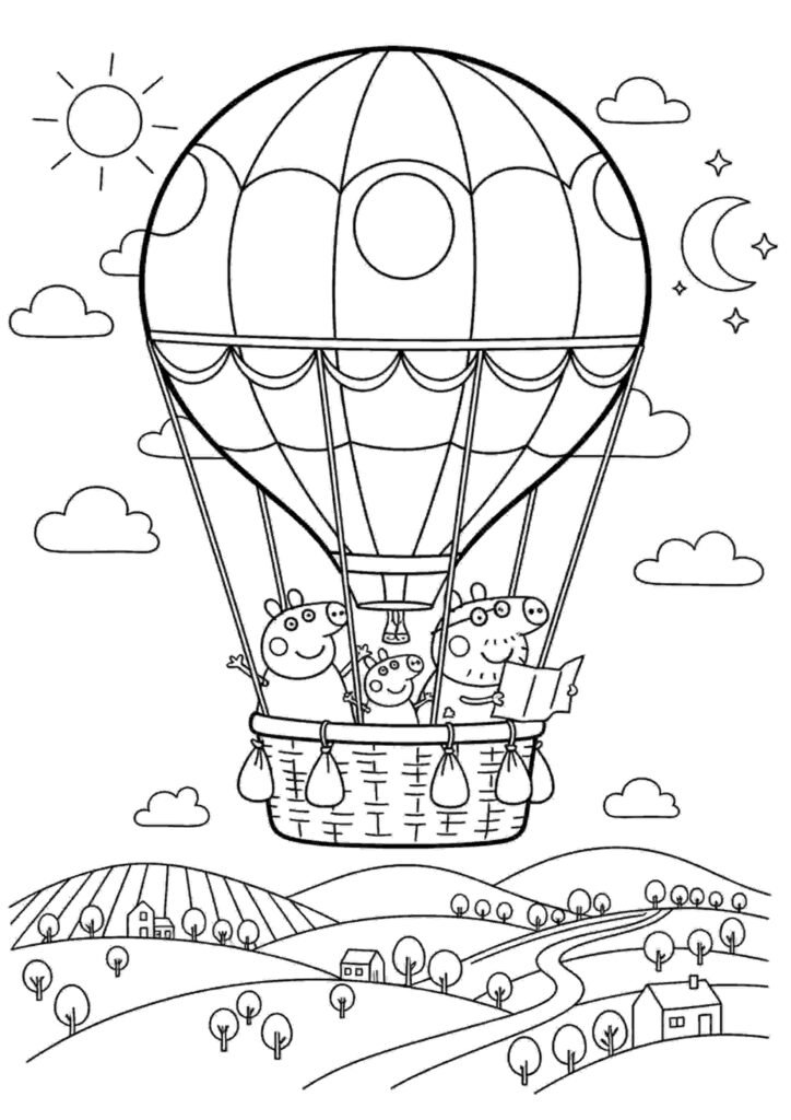 peppa pig coloring pages for kids free