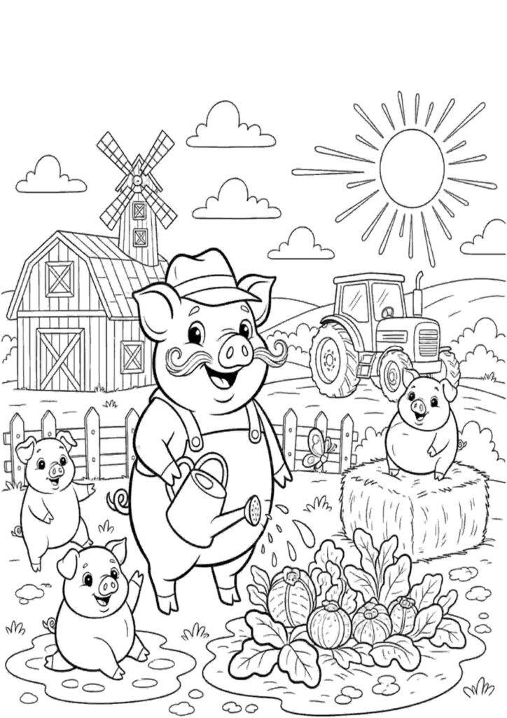 pigs coloring page