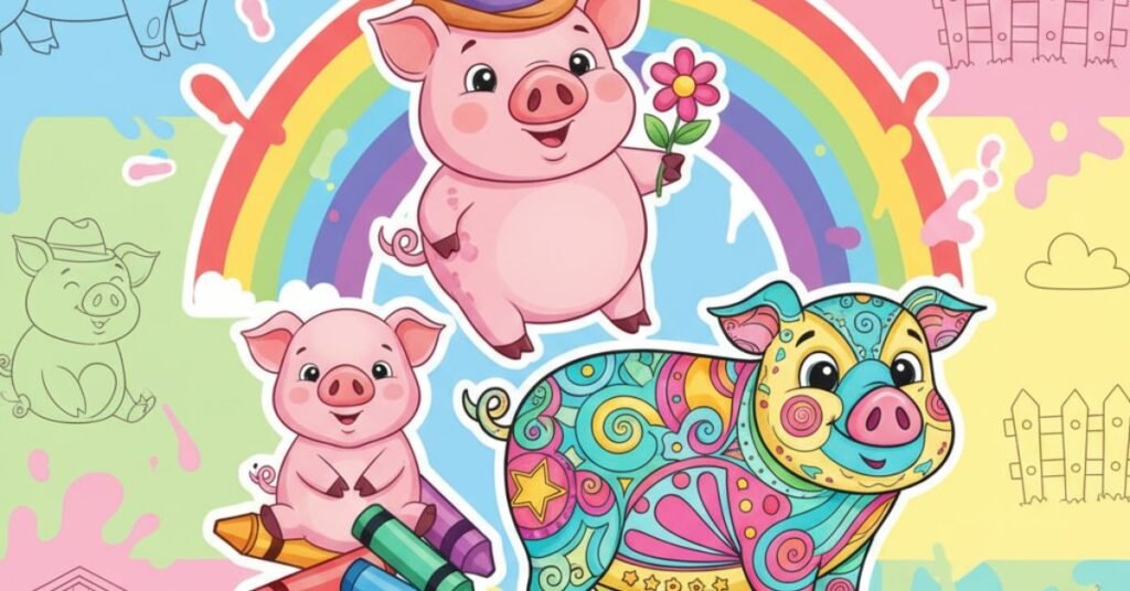 pigs colouring pages