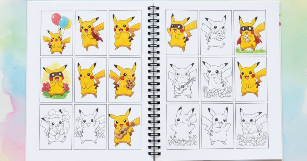 pikachu printable coloring pages