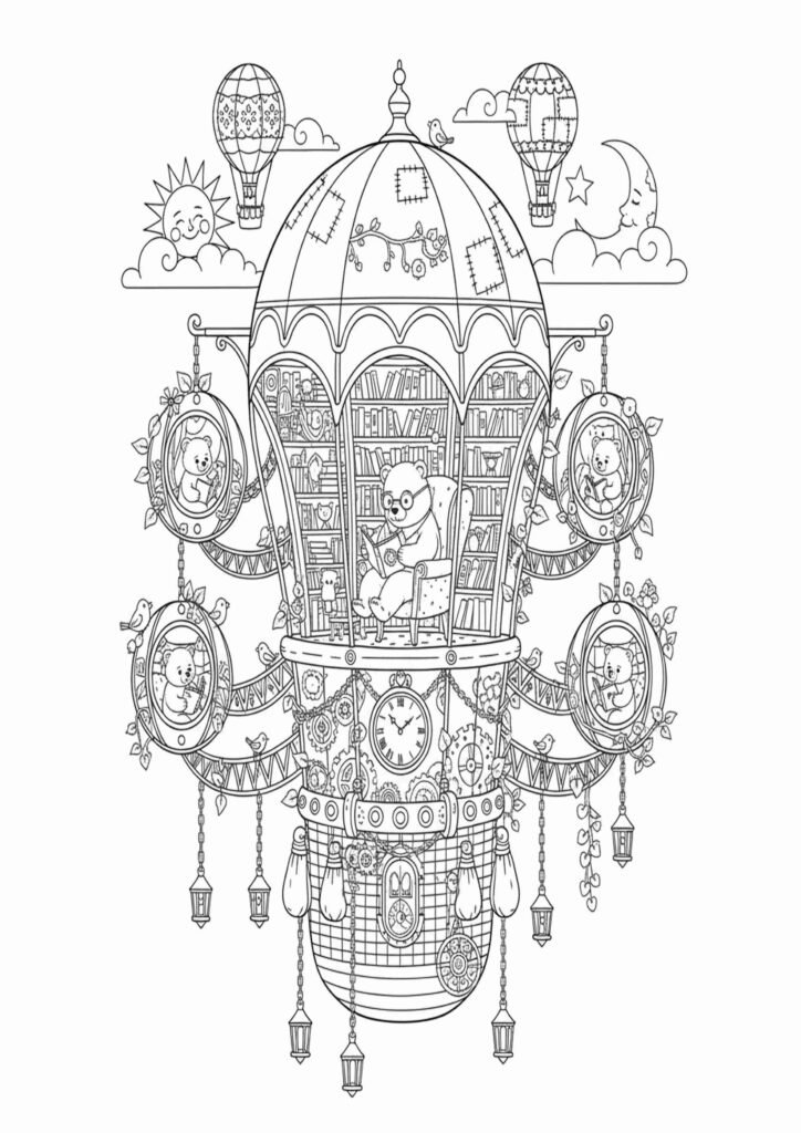 Cute bear coloring pages for kids activity sheets