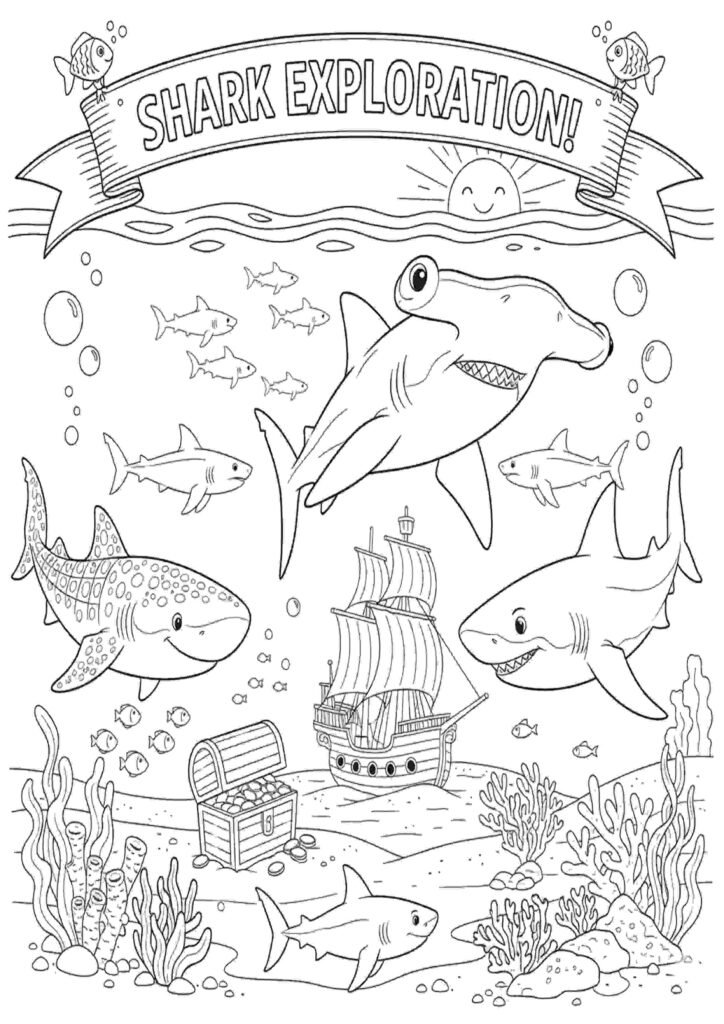 shark coloring pages for kids