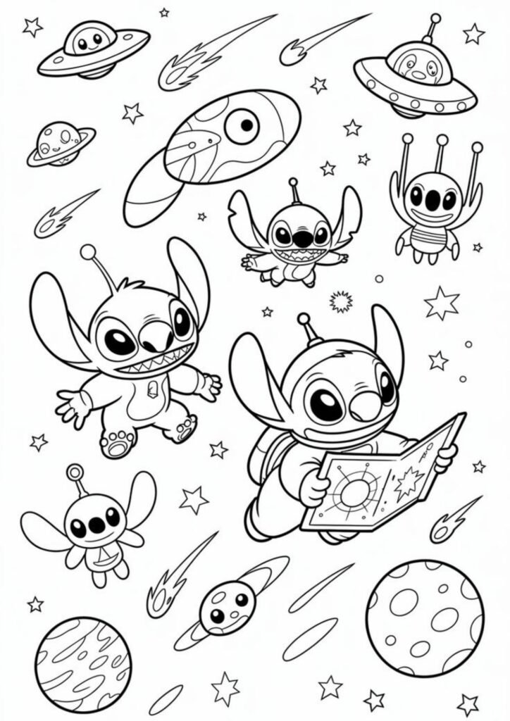 stitch and angel coloring pages