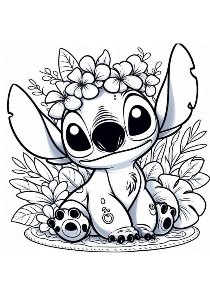 stitch and angel coloring pages