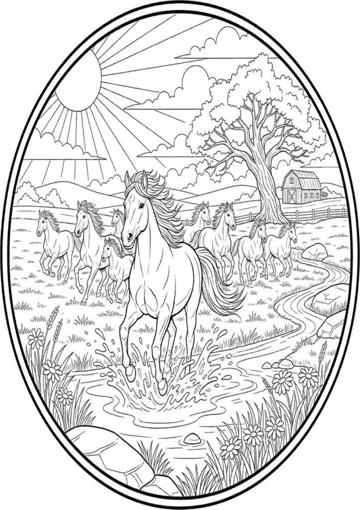 top horse coloring pages