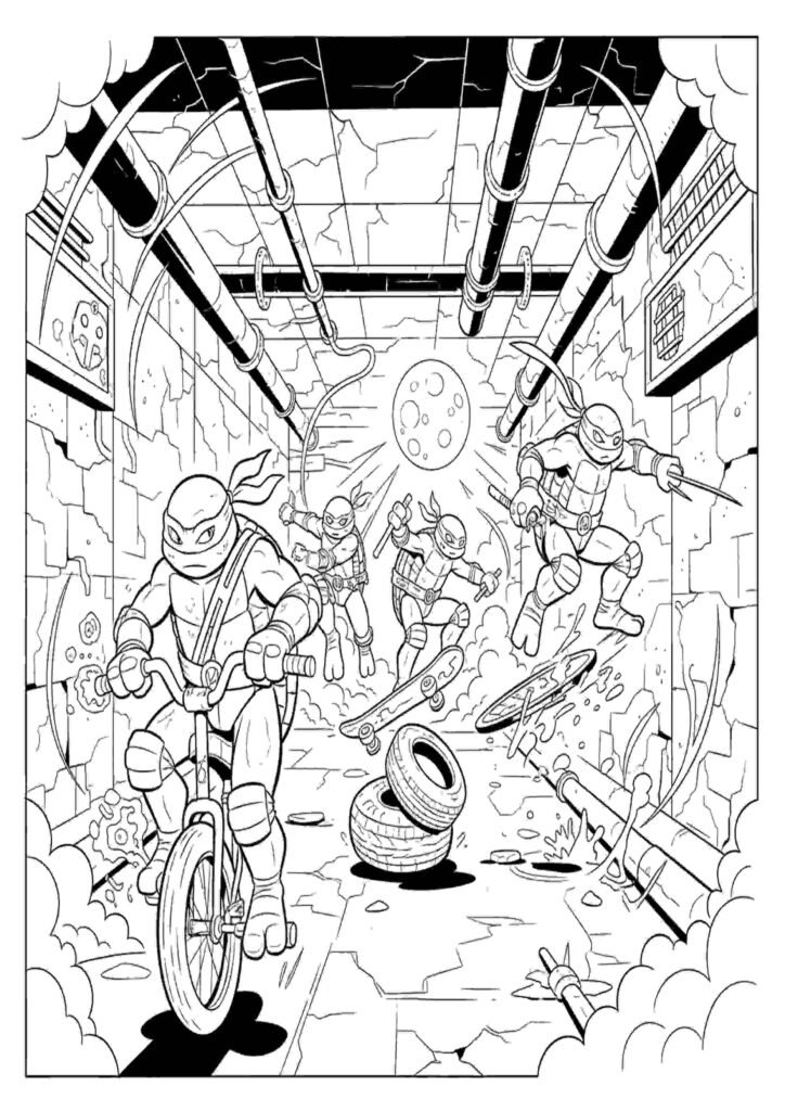 top ninja turtles coloring pages for kids
