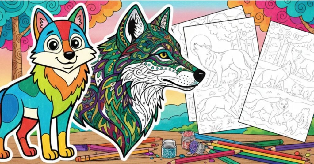 wolf coloring pages