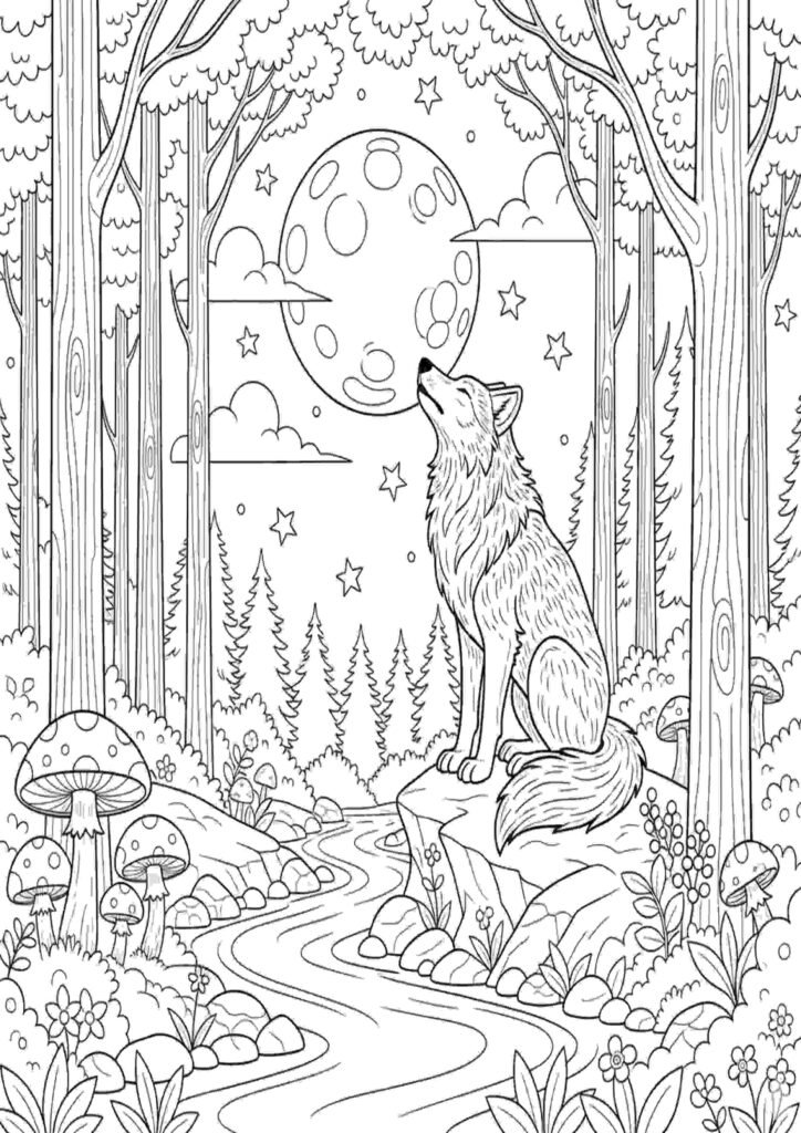 wolf coloring pages printable