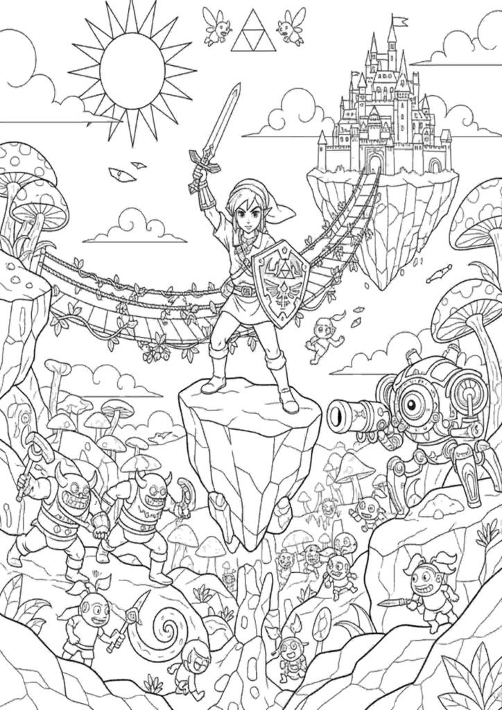 zelda coloring pages printable