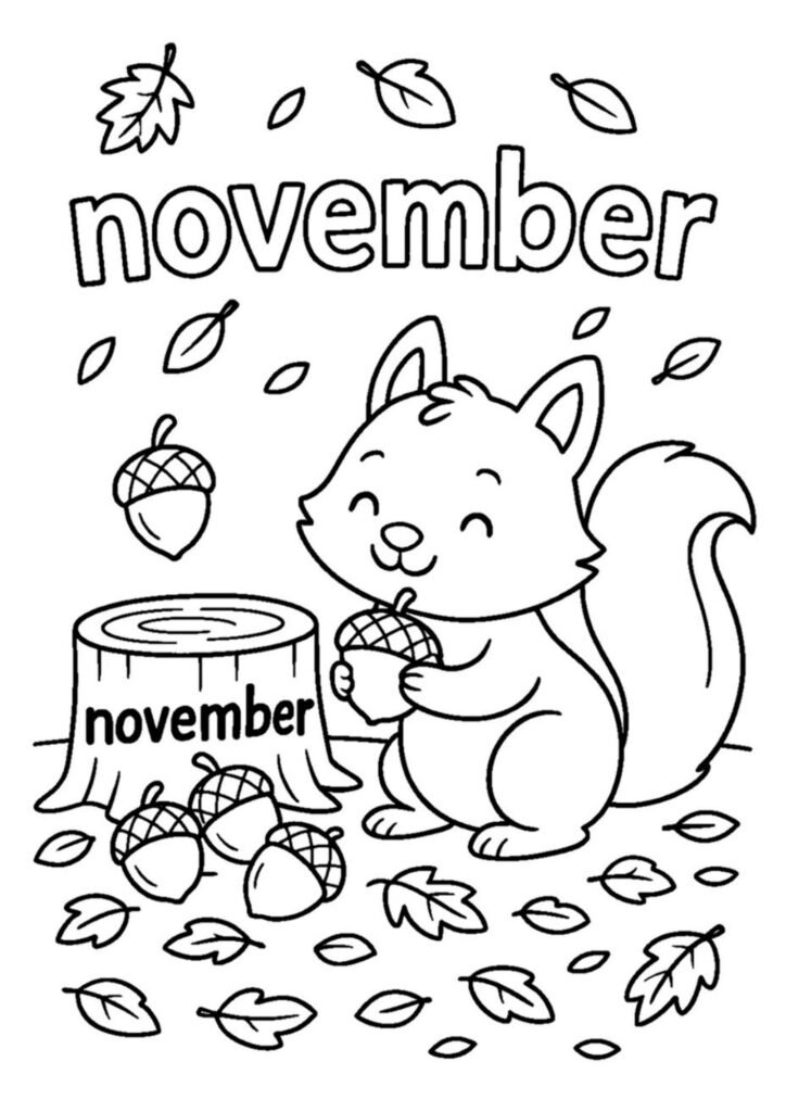 coloring printable sheets november