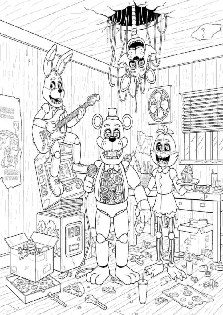 cute fnaf coloring pages