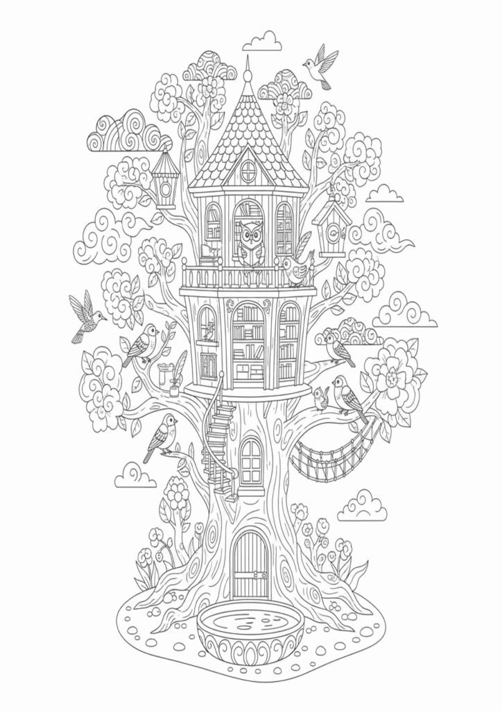 Bird coloring pages with detailed feathers for adults and teens