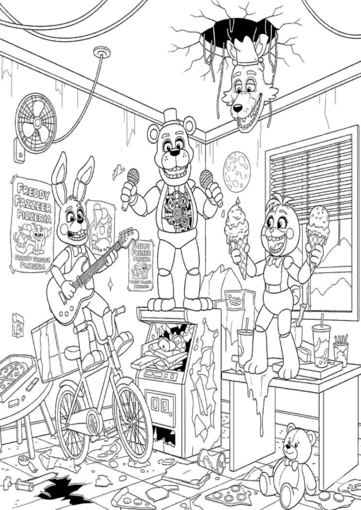 fnaf coloring pages all characters