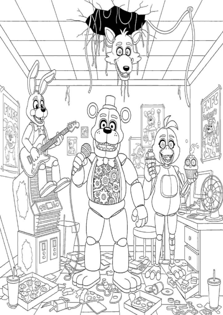 fnaf coloring pages foxy