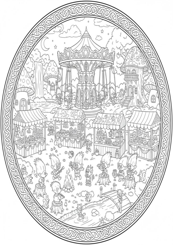 Cartoon troll coloring page printable