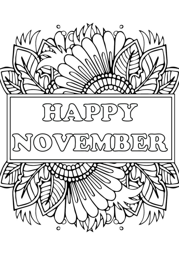 happy november coloring pages