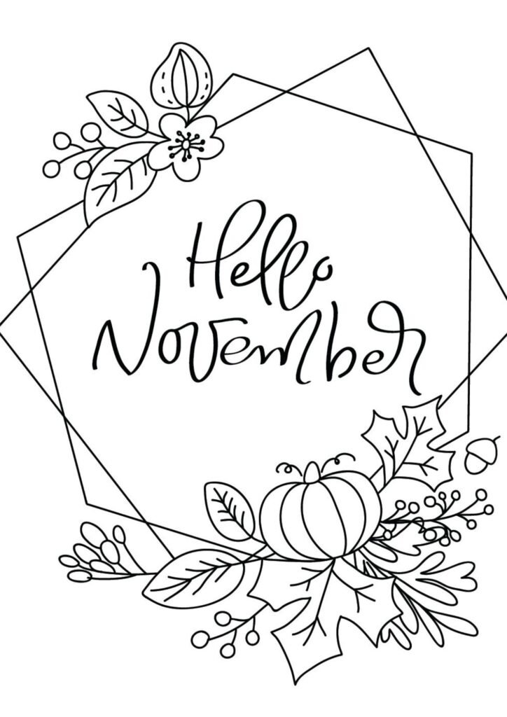 hello november coloring sheet