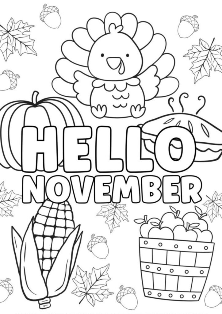 hello november coloring sheets