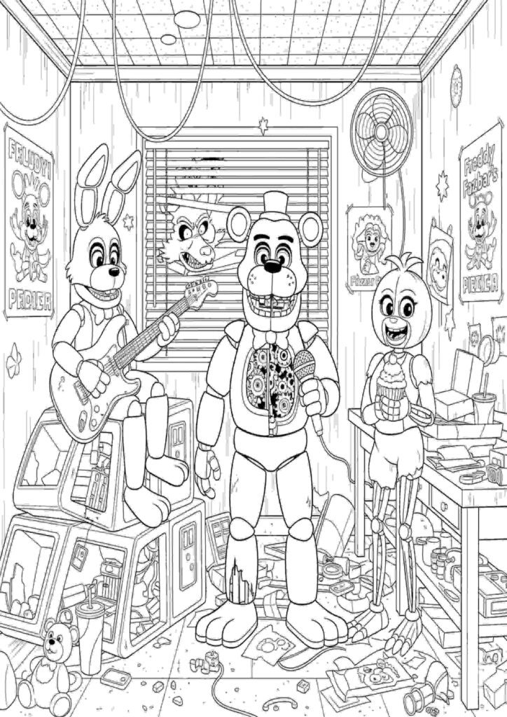 monty fnaf coloring pages