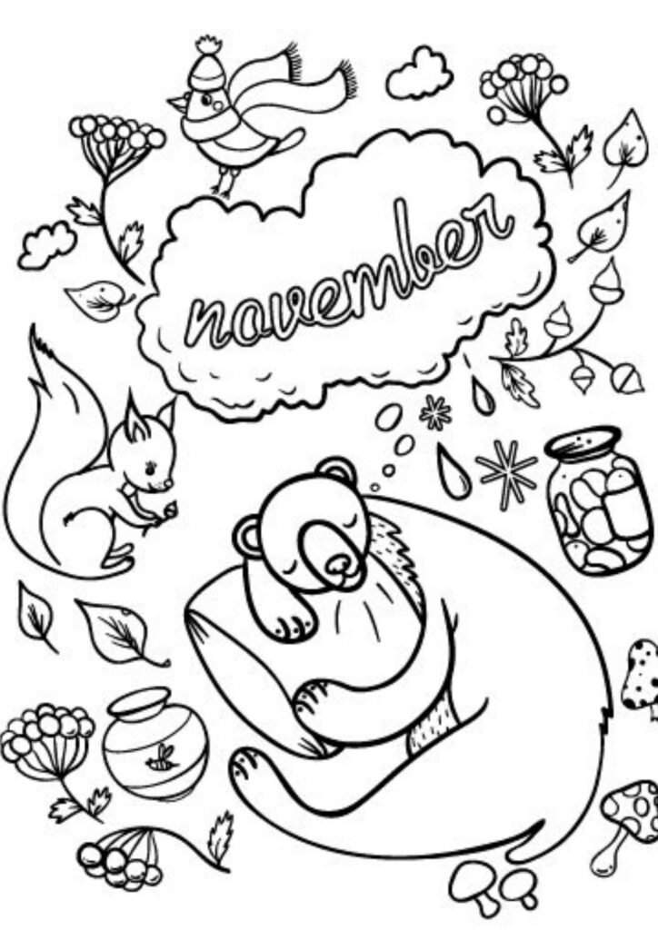november coloring pages