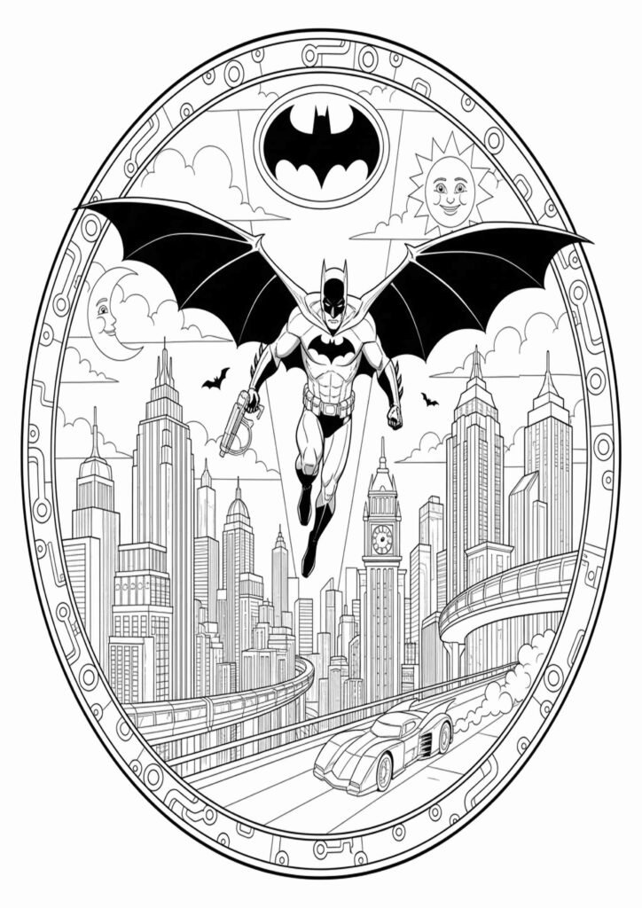 Batman coloring pages for kids creative activity