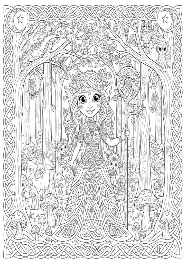 Simple troll character coloring sheet