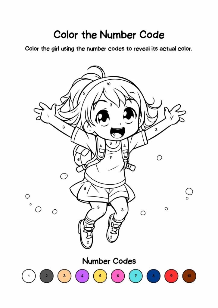 Color the Number Code to Reveal the Color Worksheet in Gray and White Simple Background Style