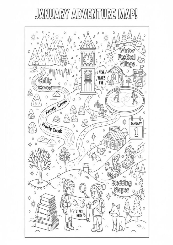 January Coloring Pages: Fun Ideas for Kids and Adults