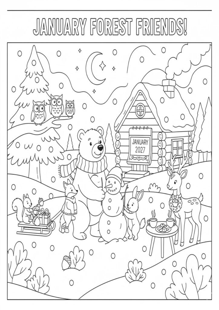 January Coloring Pages: Fun Ideas for Kids and Adults