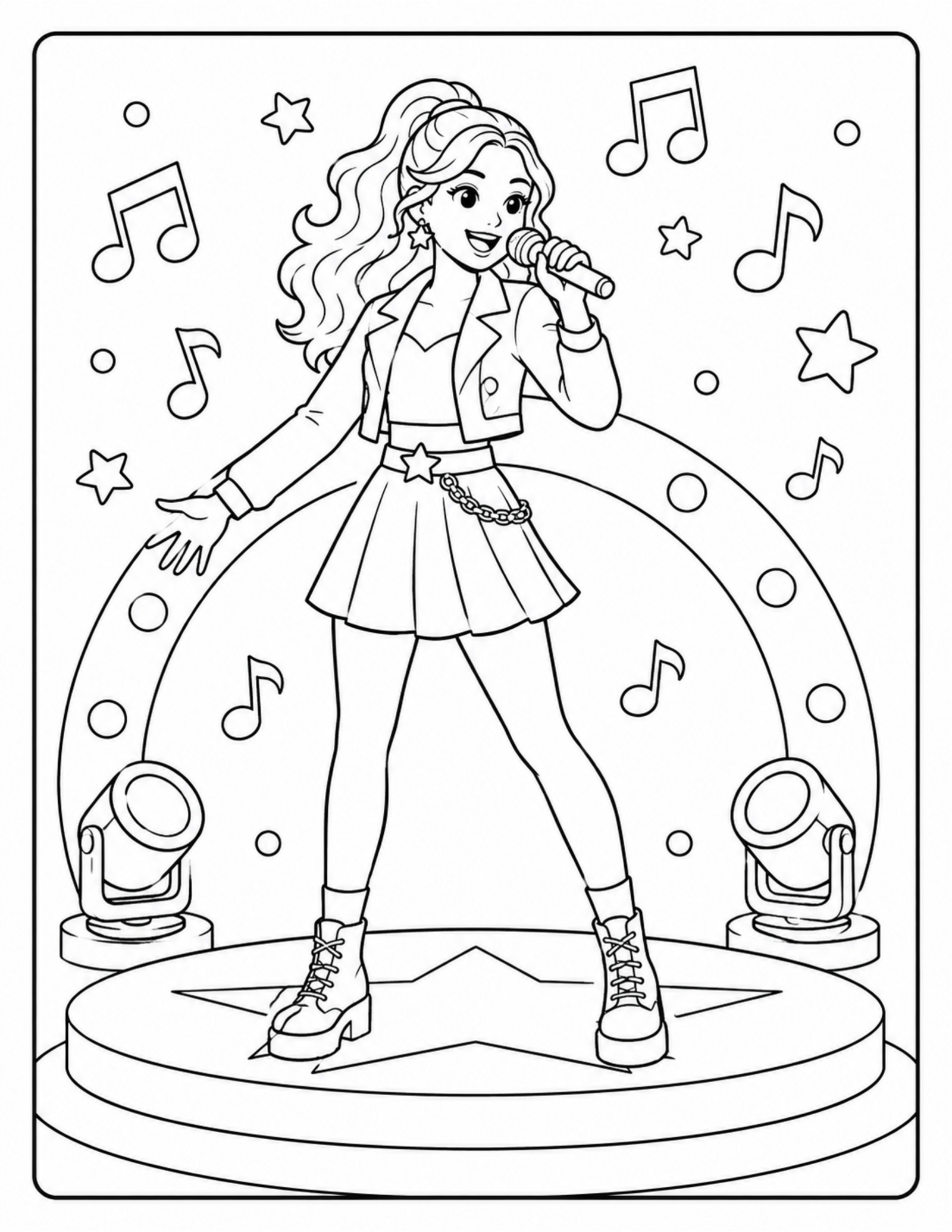 Original piano coloring page with a friendly cat