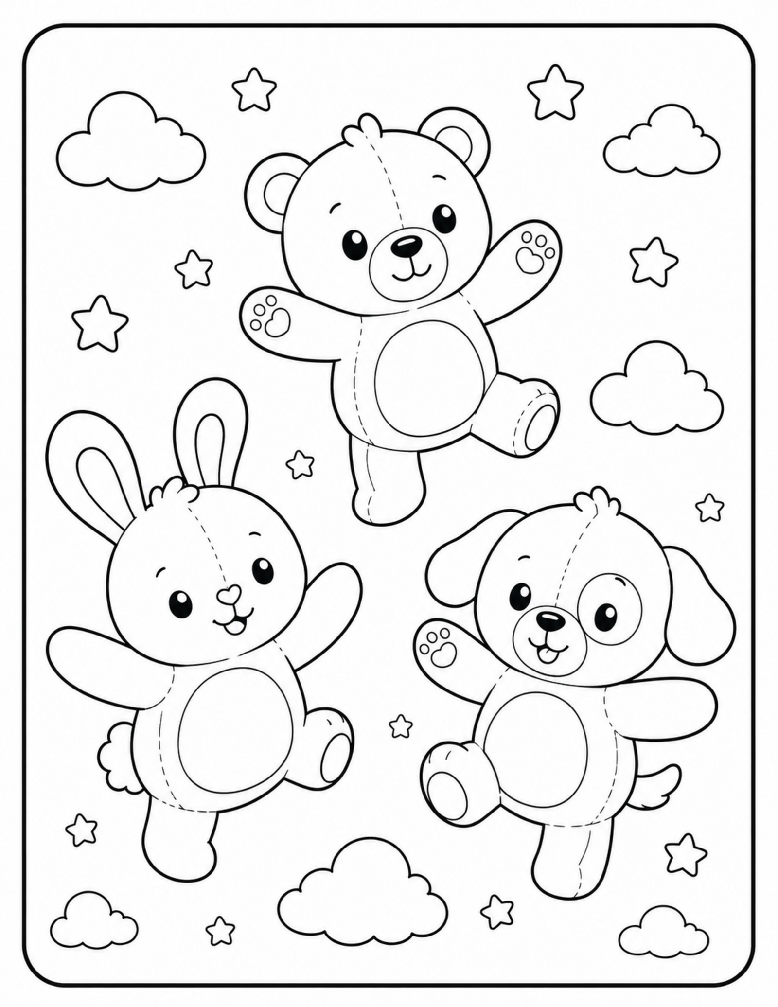 Original recording studio coloring page with headphones